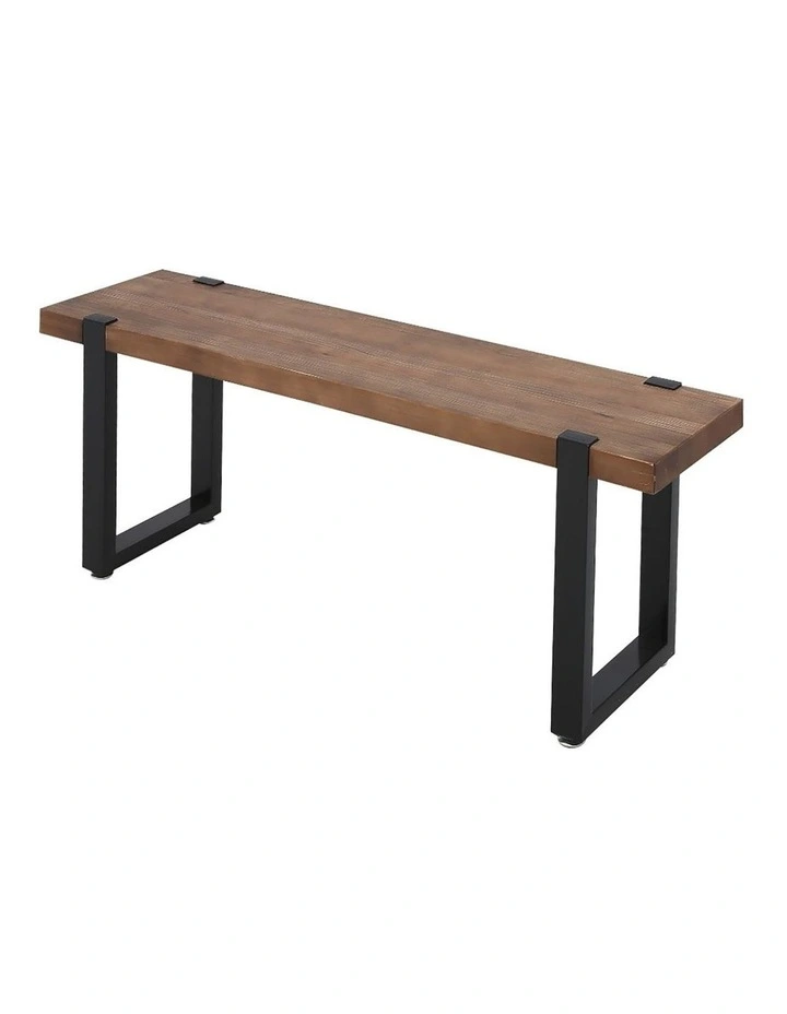 Wooden Bench Chair 2x in Brown image 1