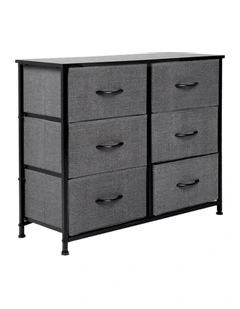 Storage Cabinet 6 Drawers in Dark grey