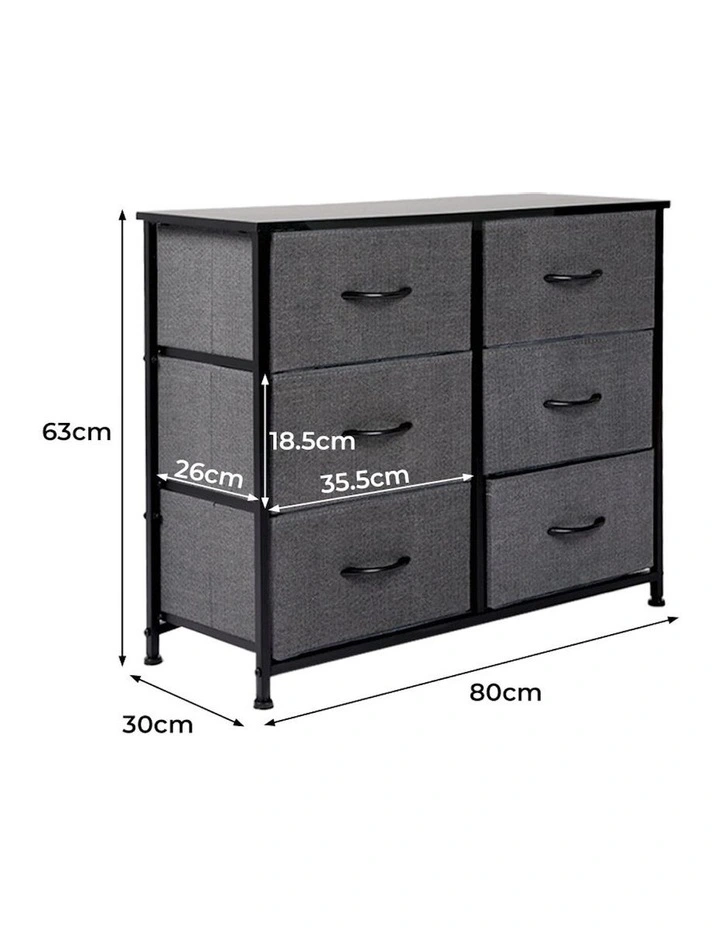 Storage Cabinet 6 Drawers in Dark grey image 4