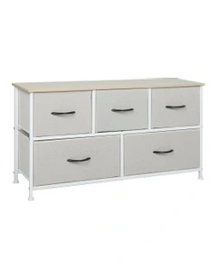 Storage Cabinet 5 Drawers in Beige