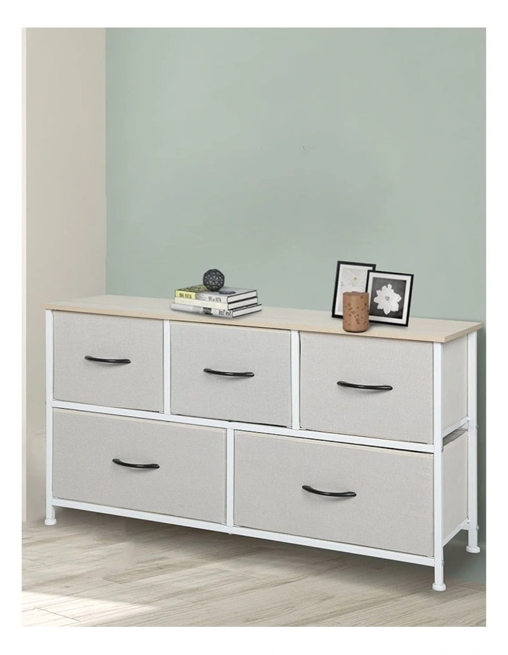 Storage Cabinet 5 Drawers in Beige image 7