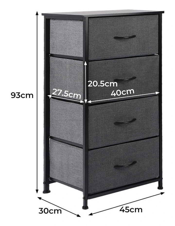 Storage Cabinet 4 Drawer in Dark Grey image 3