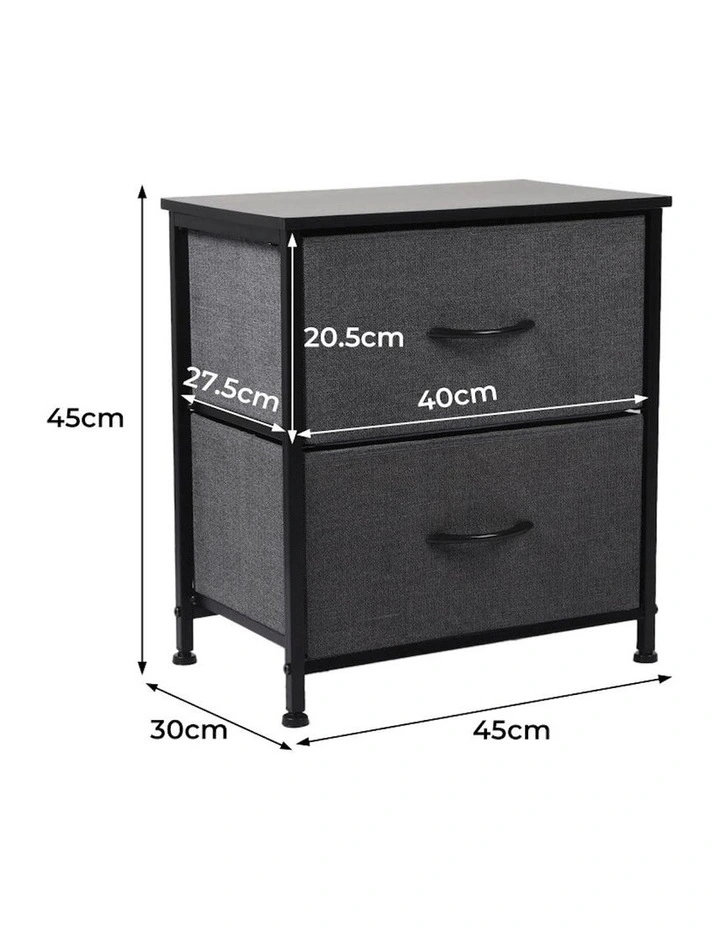 Storage Cabinet 2 Drawers in Dark Grey image 4