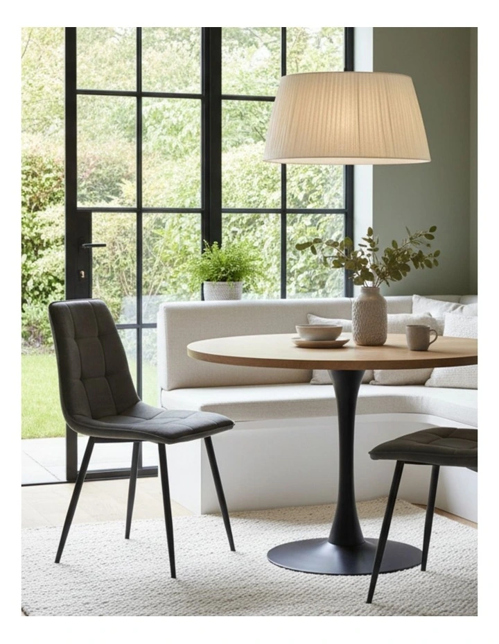 Padded Seat Velvet Dining Chairs x4 in Grey image 2