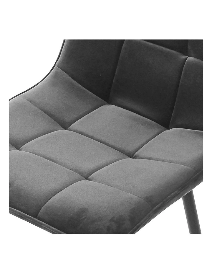 Padded Seat Velvet Dining Chairs x4 in Grey image 6