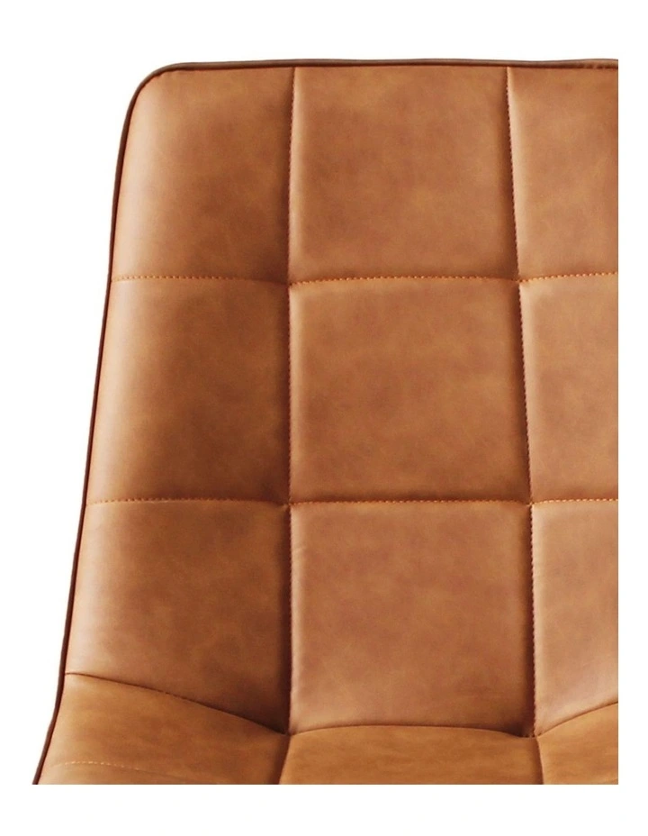 Padded Seat PU Leather Dining Chairs 4x in Brown image 4