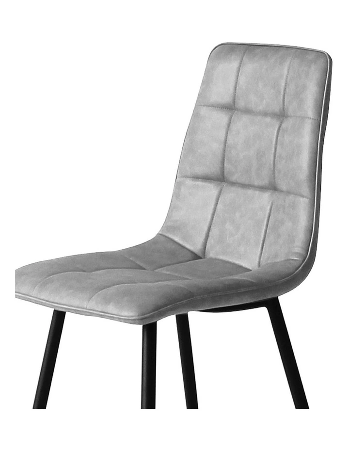 Padded Seat PU Leather Dining Chairs 4x in Grey image 1