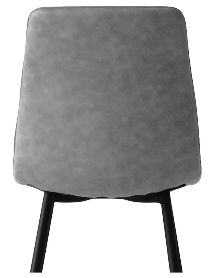 Padded Seat PU Leather Dining Chairs 4x in Grey image 5
