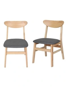 Wooden Dining Chairs 2x in Natural