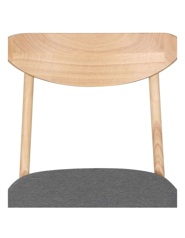 Wood Linen Fabric Dining Chairs in Natural image 4