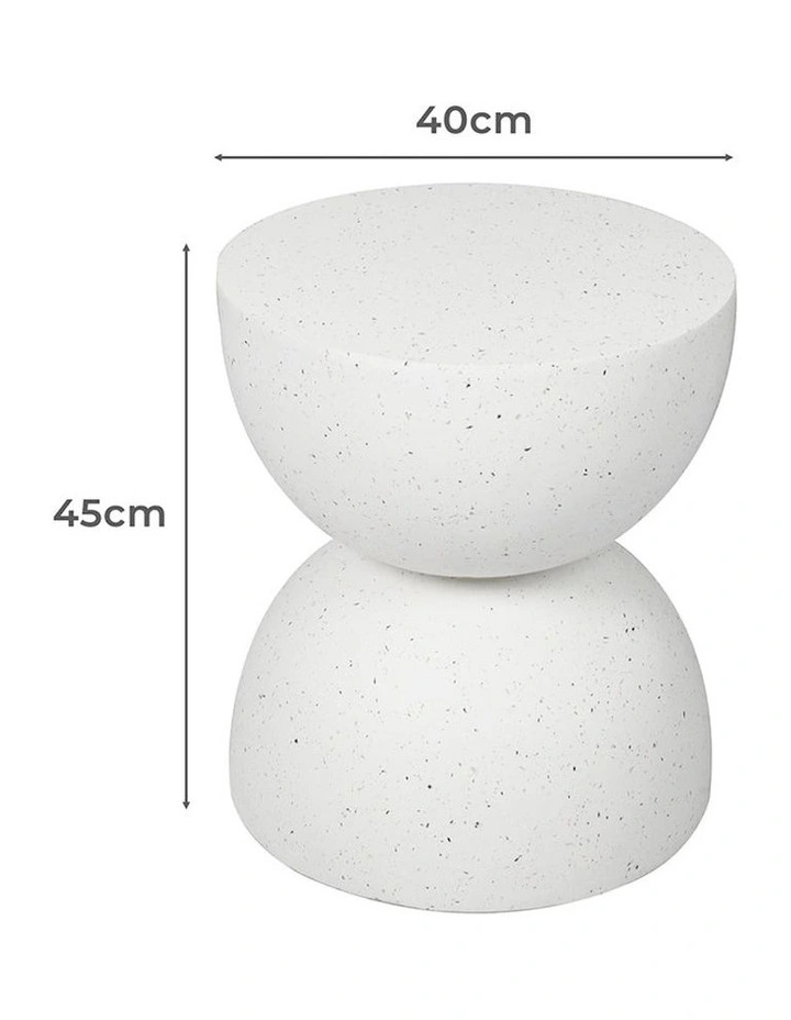 Terrazzo Coffee Side Table 40cm in White image 3