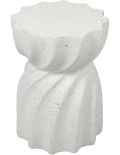 Terrazzo Hourglass Side Table in White