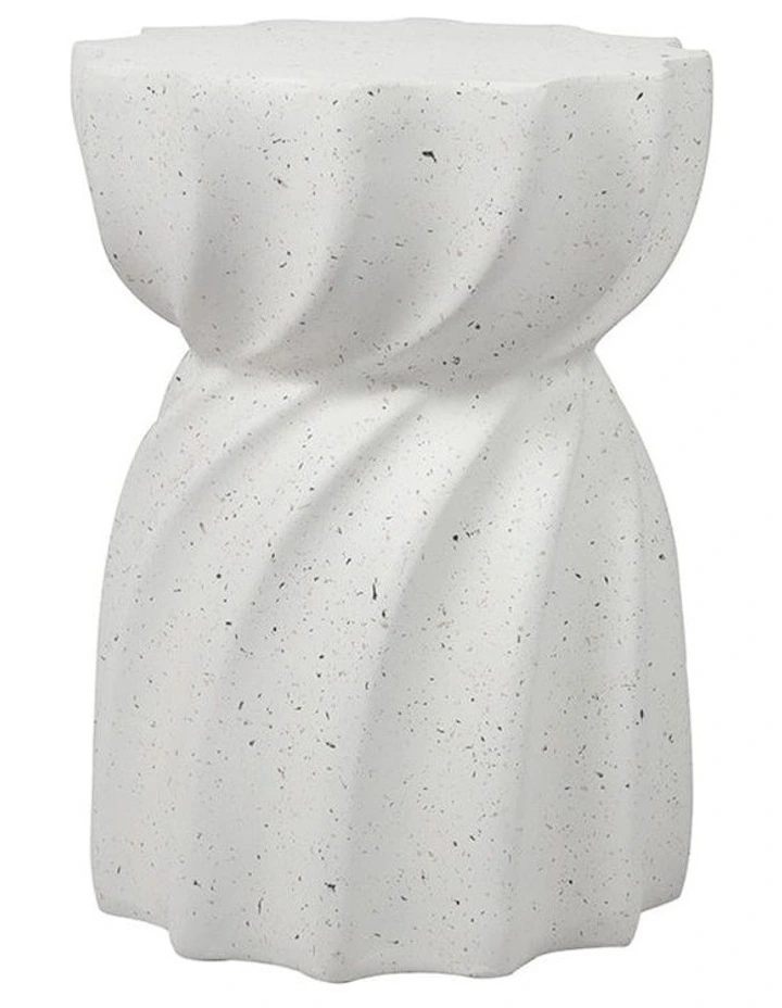Terrazzo Hourglass Side Table in White image 2
