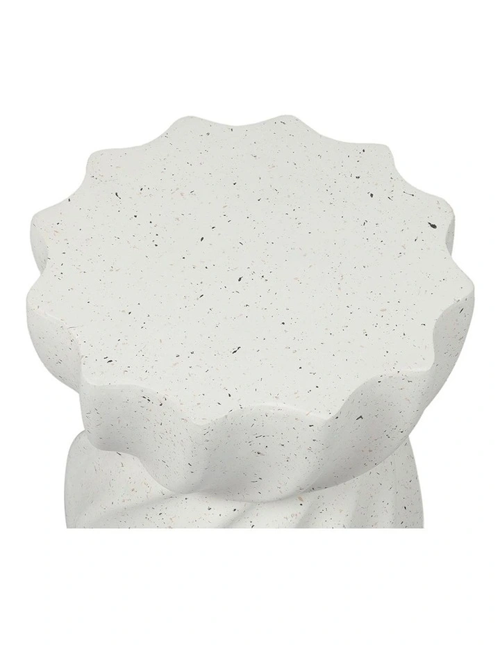 Terrazzo Hourglass Side Table in White image 4