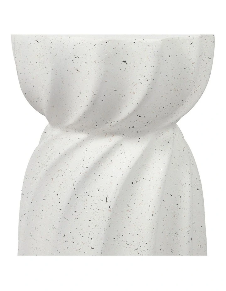 Terrazzo Hourglass Side Table in White image 6