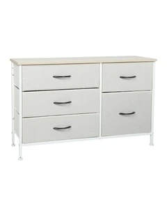 Storage Cabinet 5 Drawers in Beige