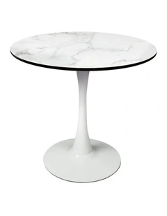 Round Swivel Dining Table 80cm in White