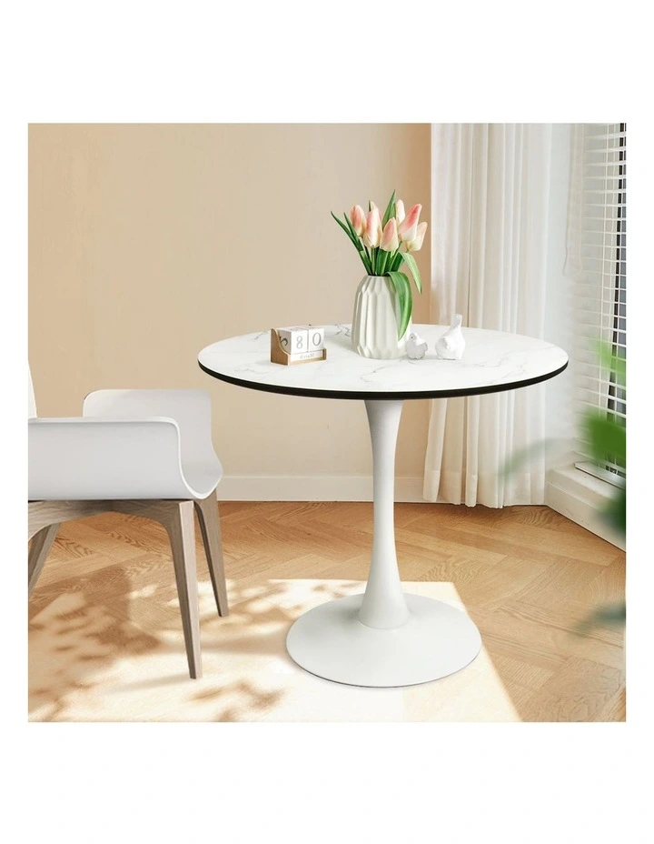 Round Swivel Dining Table 80cm in White image 7