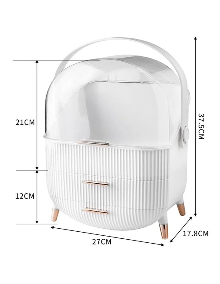 Makeup Organizer Case in White image 3