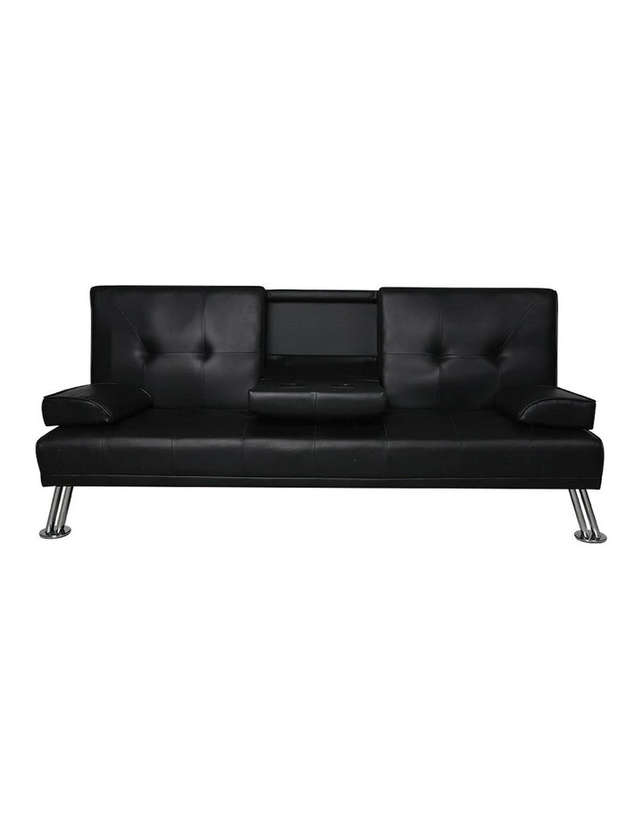 Adjustable 3 Seater Sofa Bed in Black image 2