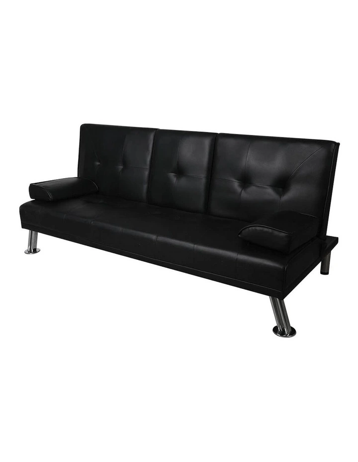 Adjustable 3 Seater Sofa Bed in Black image 4
