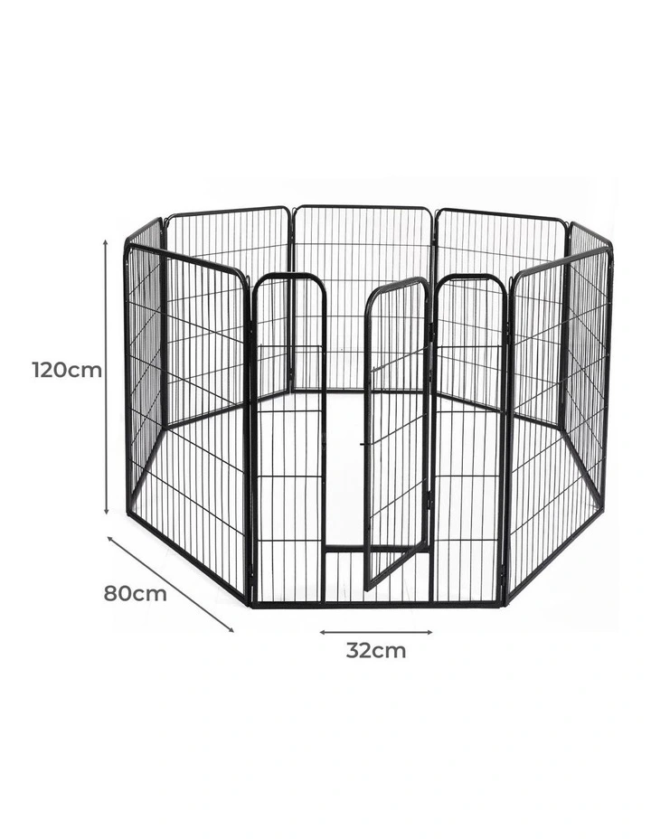 8 Panel Playpen 48 inch in Black image 3