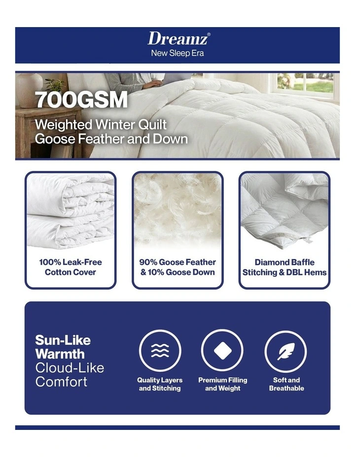 700gsm Goose Down Feather Duvet in King Size image 4