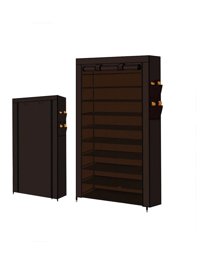 10 Tier Shoe Rack in Brown image 7