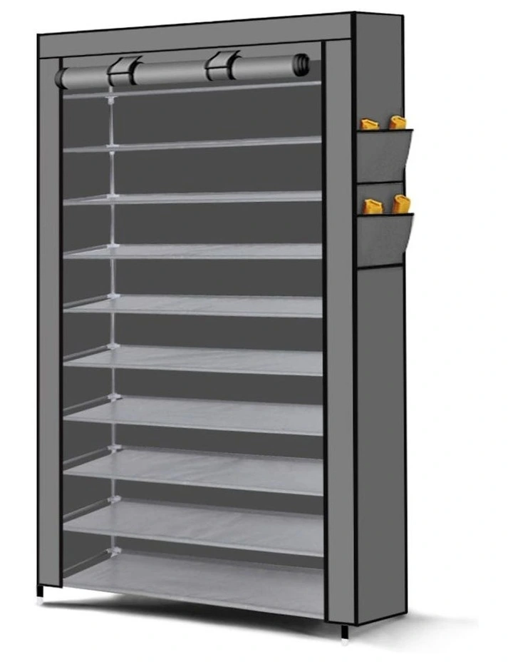 10 Tier Shoe Rack in Grey image 1