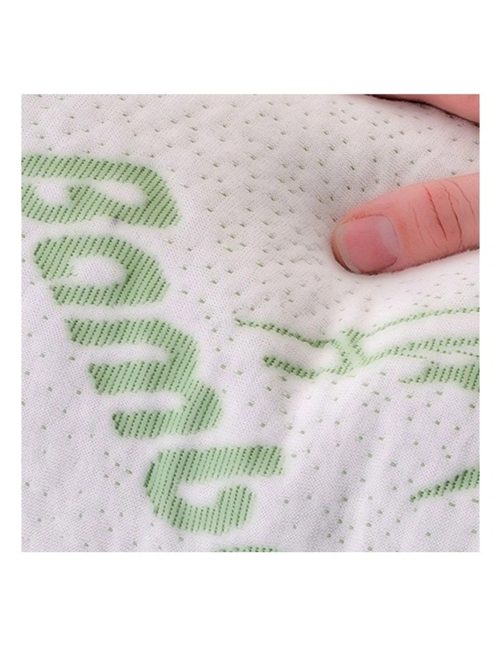 Bamboo Memory Foam Pillow 70x40cm x2 in White image 4