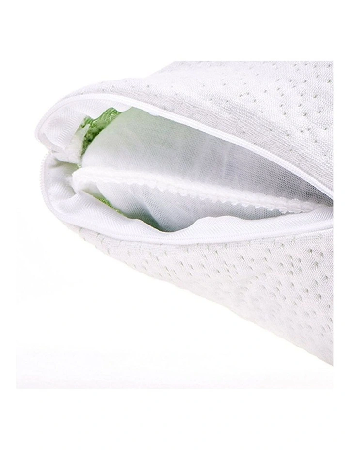 Bamboo Memory Foam Pillow 70x40cm x2 in White image 5