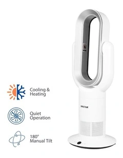 Bladeless Fan Electric Cooler 2 in 1 Air Cool in White