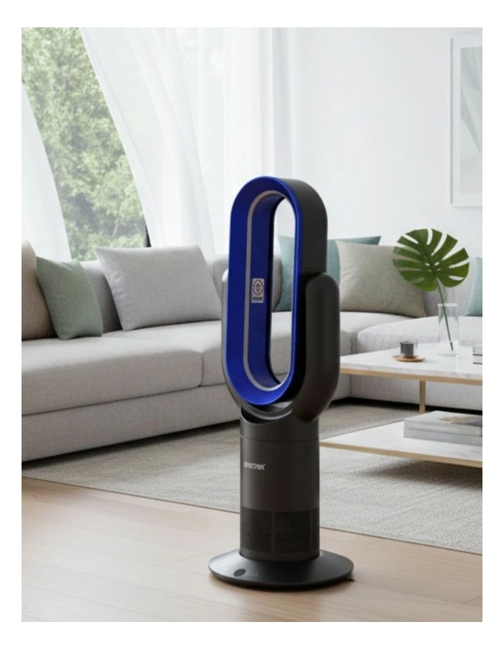 Bladeless Fan 2 in 1 Cooler Heater in Black/Blue image 2
