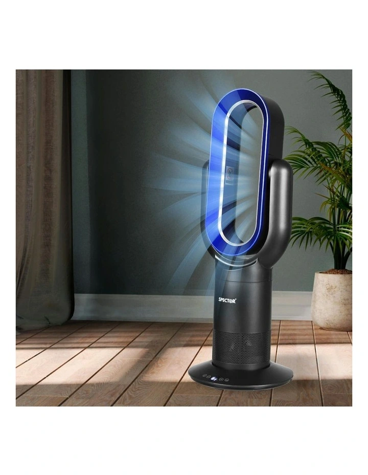 Bladeless Fan 2 in 1 Cooler Heater in Black/Blue image 7