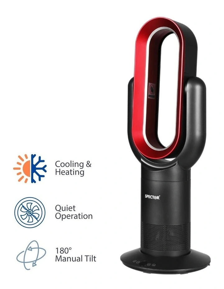 Bladeless Fan 2 in 1 Cooler Heater in Black/Red image 1