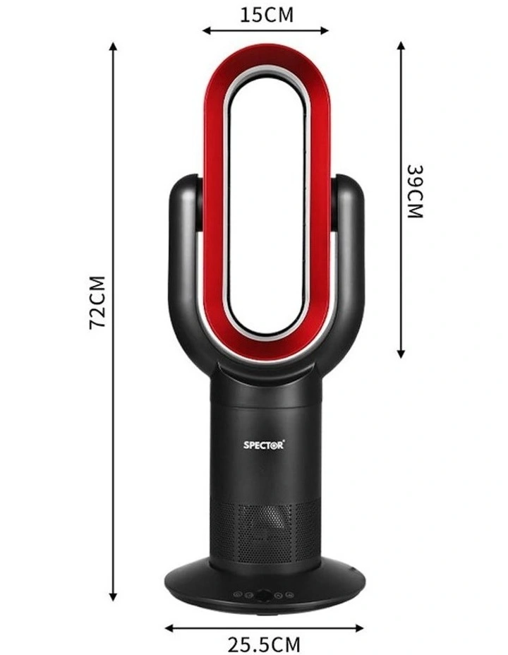 Bladeless Fan 2 in 1 Cooler Heater in Black/Red image 5