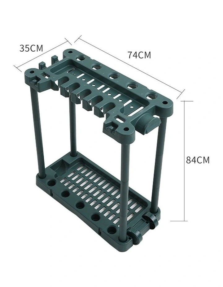 Garden Farm Shed Garage Tools Storage Rack Handles Organizer Holder in Green image 3