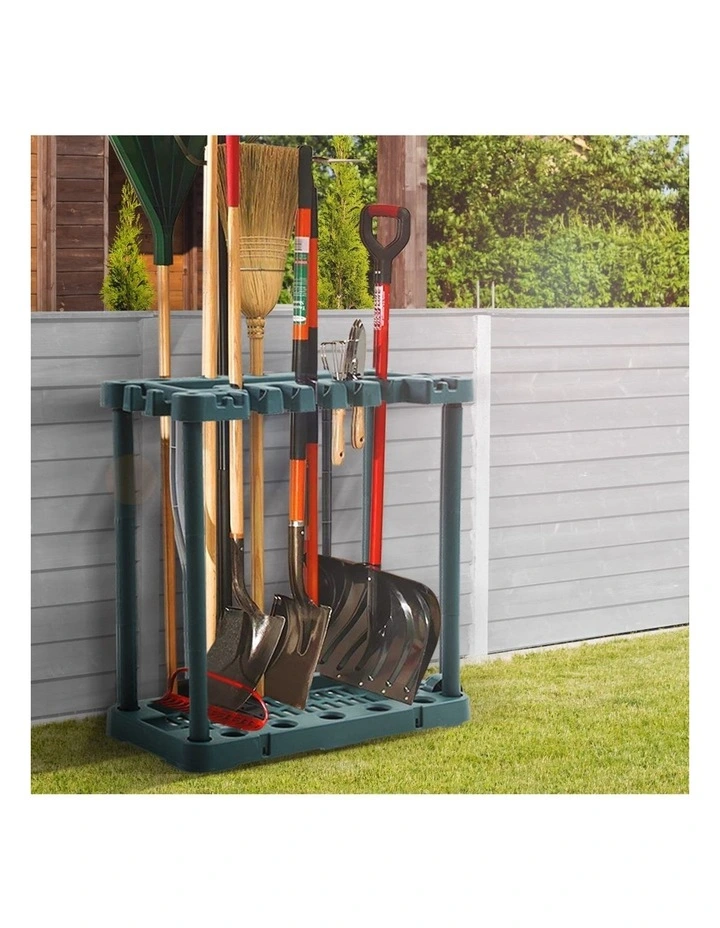 Garden Farm Shed Garage Tools Storage Rack Handles Organizer Holder in Green image 7