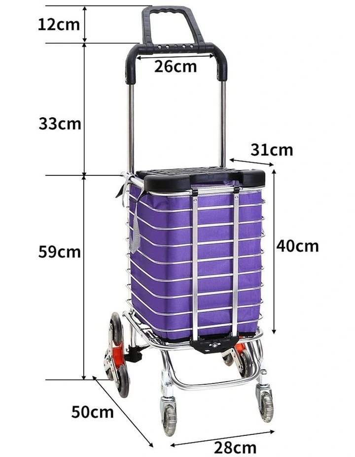 Foldable Shopping Cart in Purple image 3
