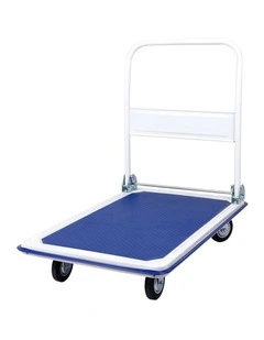 Folding Platform Trolley Hand Truck Foldable Cart Heavy Duty 300kg in Blue