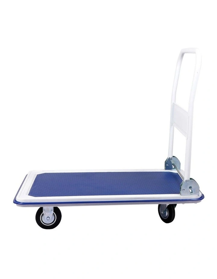 Folding Platform Trolley Hand Truck Foldable Cart Heavy Duty 300kg in Blue image 2