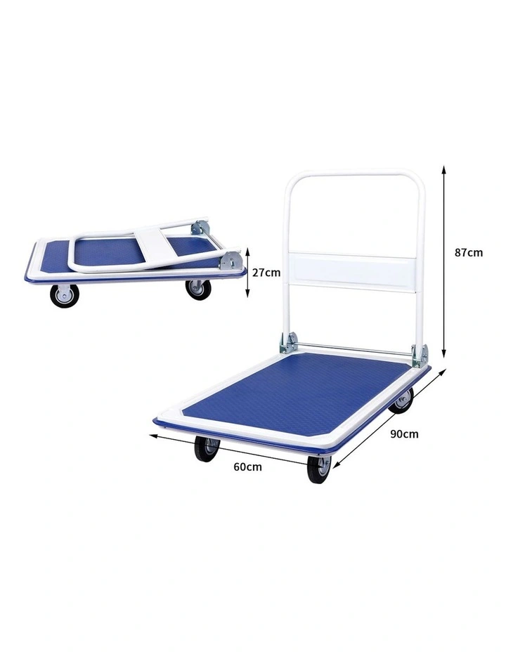 Folding Platform Trolley Hand Truck Foldable Cart Heavy Duty 300kg in Blue image 3