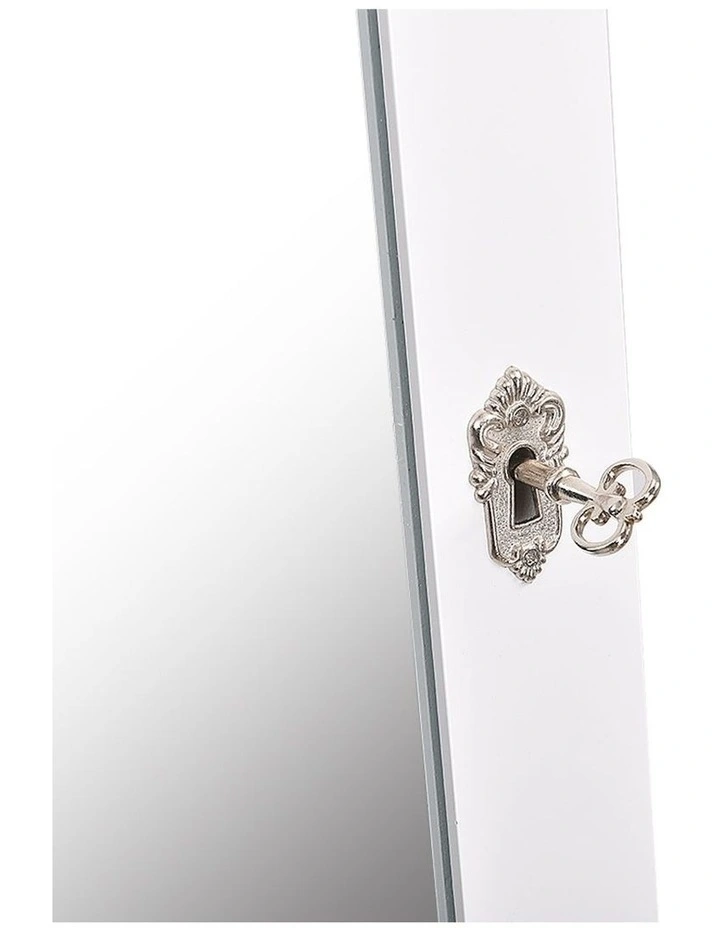 Mirror Jewellery Cabinet in White image 5