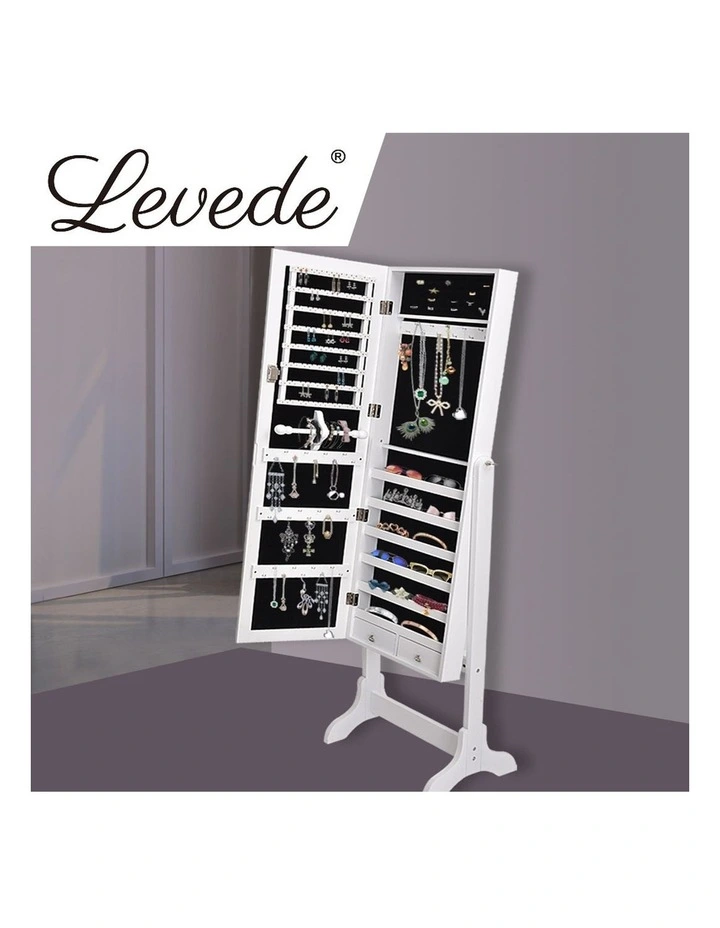 Mirror Jewellery Cabinet in White image 7