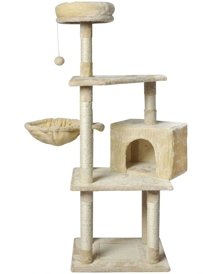 Wooden Scratcher Tower in Cream image 1