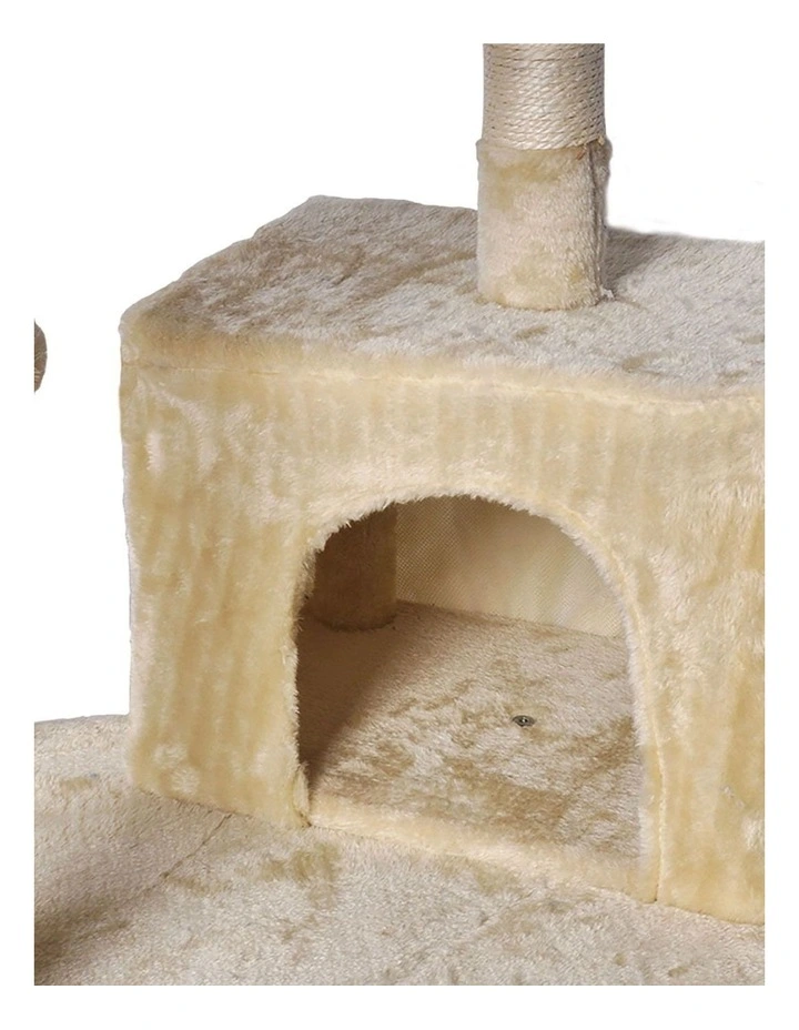 Wooden Scratcher Tower in Cream image 5