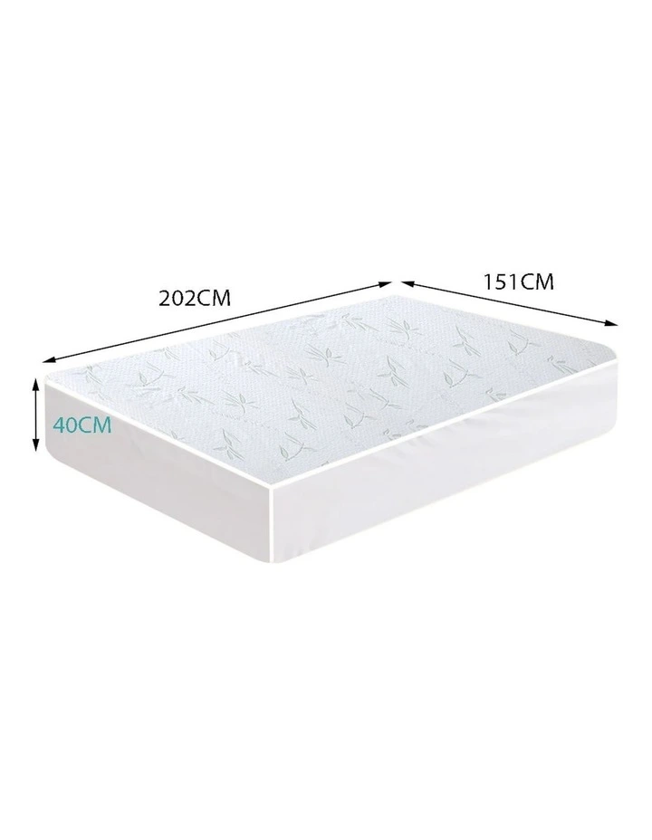 Fully Fitted Bamboo Mattress Protector Queen in White image 3