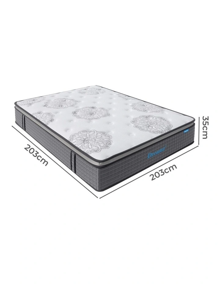 Medium Firm Super King Spring Mattress in White image 3