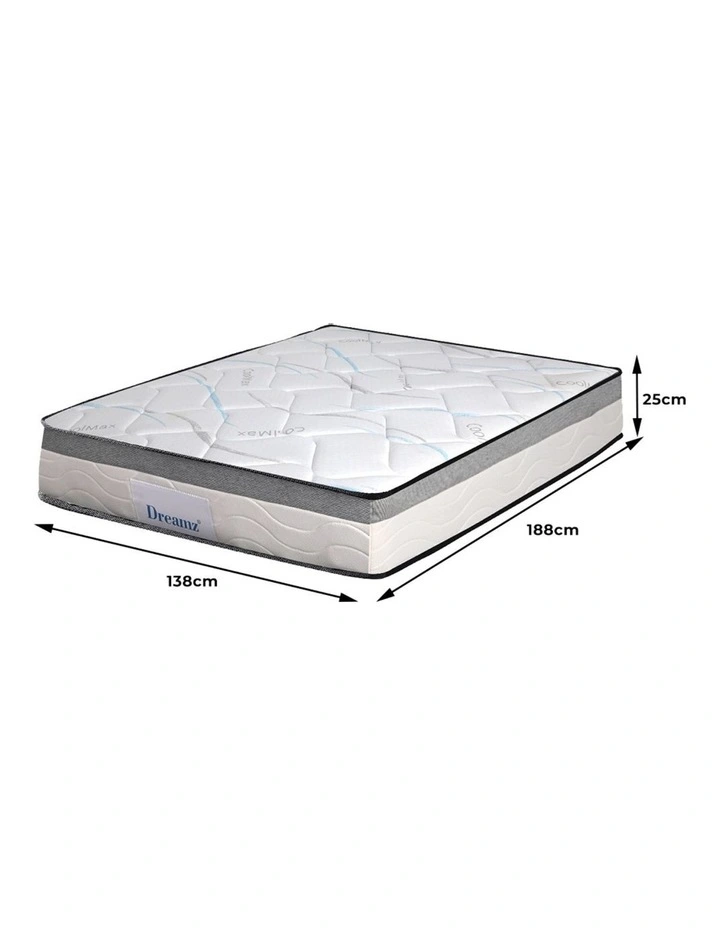 DreamZ Medium Firm Double Size Spring Mattress In White image 2