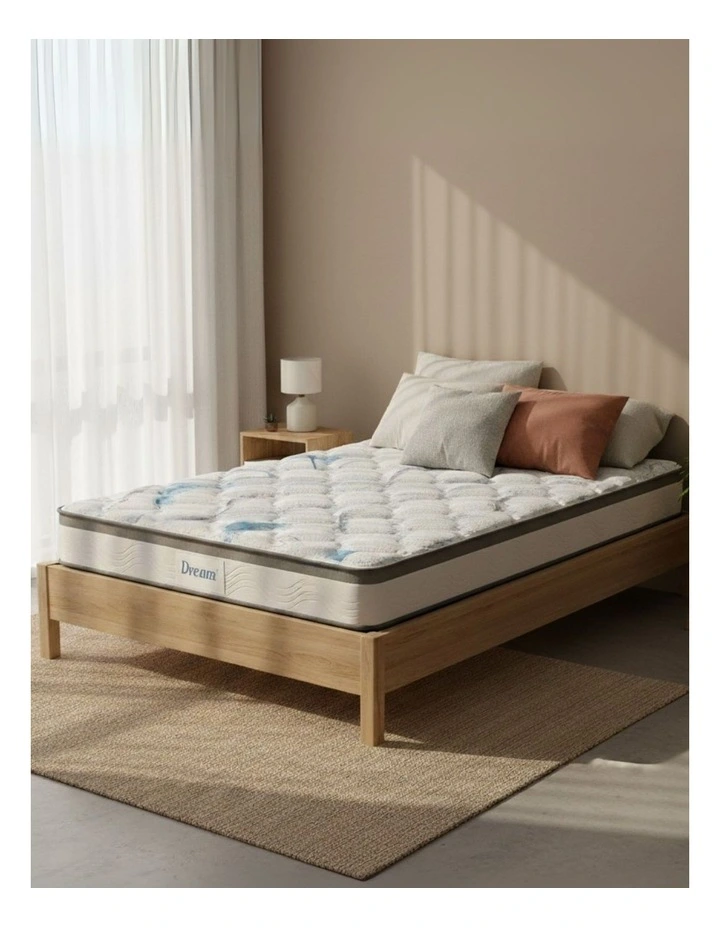 25CM Medium King Single Size Spring Mattress in White image 1